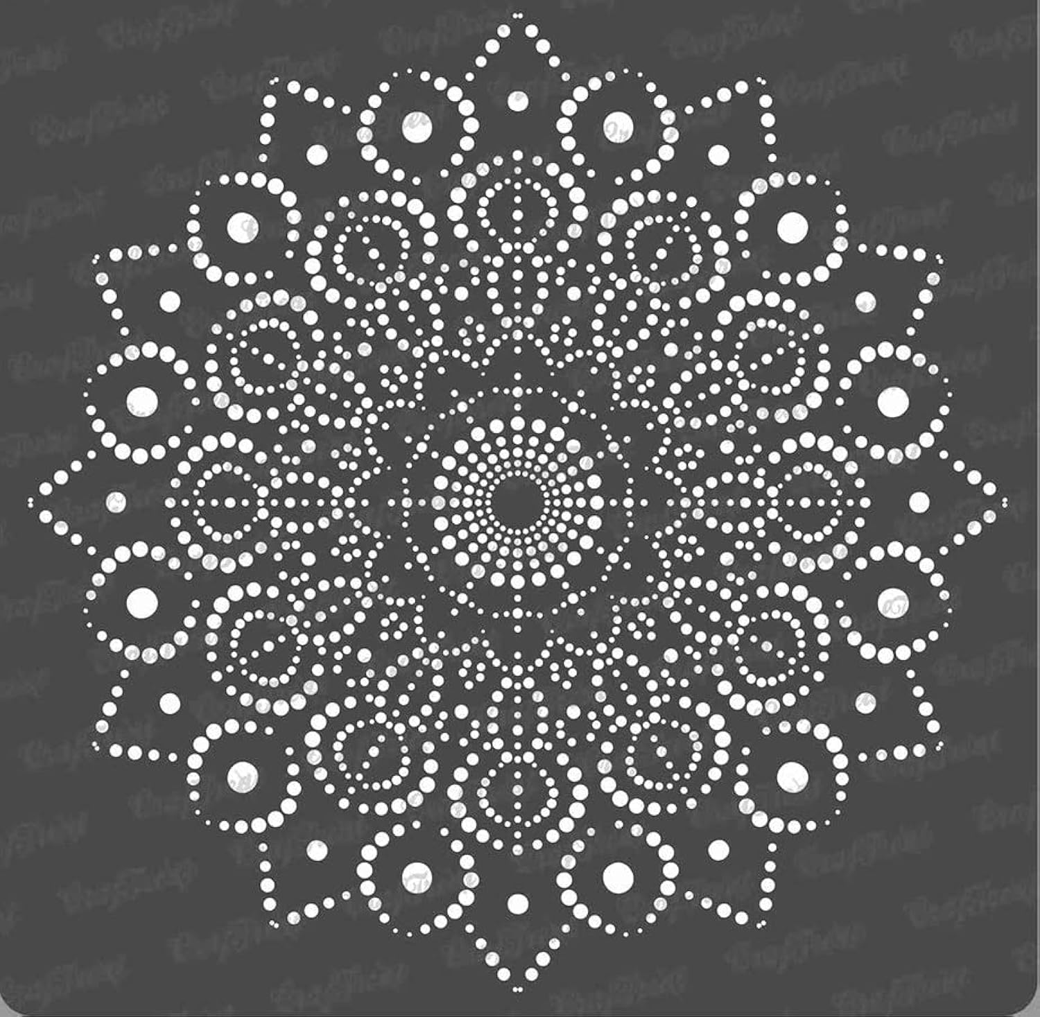 CrafTreat Reusable Dot Mandala Stencils for Painting on Wood, Canvas, Paper, Fabric, Floor, Wall and Tile - Peacock Dot Mandala - 12x12 Inch - DIY Art and Craft Stencils Mandala Large