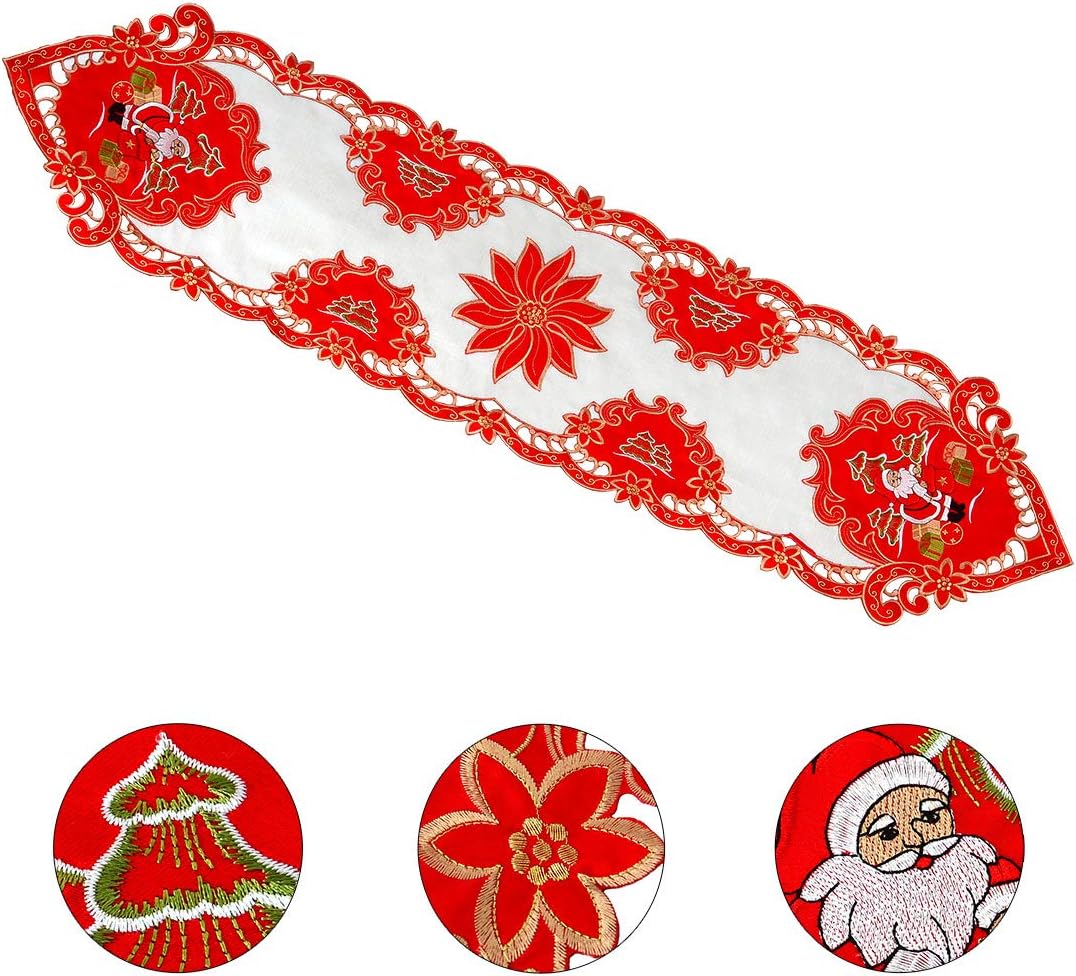 Grelucgo Decorative Christmas Holiday Santa Claus Table Runner Dresser Scarf, 15 By 68 Inch (38 X 173 cm) - Image 4