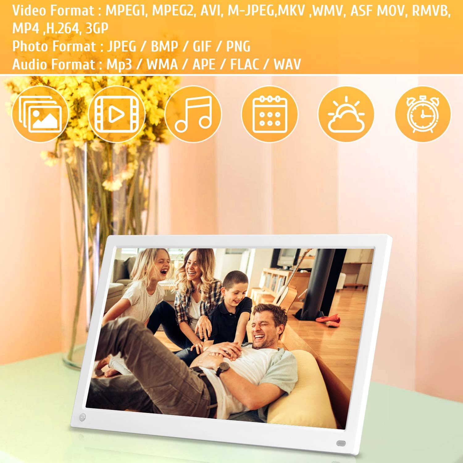 MRQ 15.6 Inch 16GB WiFi Digital Photo Frame with 1080P IPS Display Screen - Share Moments Instantly via App Email from Anywhere, Operation via Remote : Electronics