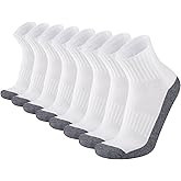 Heatuff Mens Cushioned Ankle Socks, Comfort Athletic Running Casual Quarter Socks (8 pairs)