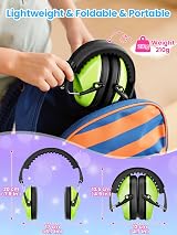 Dr.meter Ear Defenders Kids Noise Reducing Headphones SNR 27.4dB Green view 6