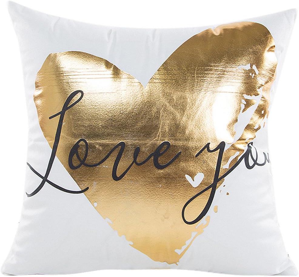 Gold Foil Printing Pillow Case, Tatis Waist Throw Cushion Cover (G)