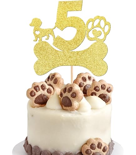 Adornos Para Tarta De Cumpleaños De Cachorro, Adorno Dorado Para "Let's Pawty", Adorno Dorado Para Tarta De Cachorro (UNA), Bonito Adorno Para Tarta De Cumpleaños De Cachorro (DOS) Pawty HM868
