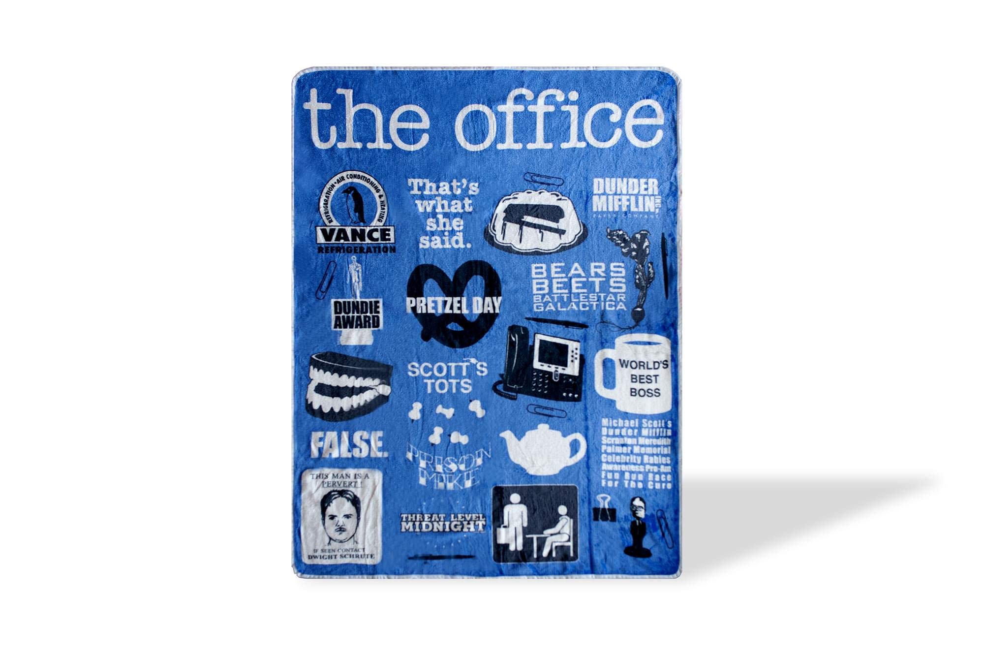 Just Funky The Office Iconography Fleece Blanket | 45 x 60-Inch Fun Throw Blanket