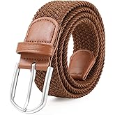 AWAYTR Elastic Braided Belt for Women - Unisex Stretch Woven Fabric Belt for Jeans