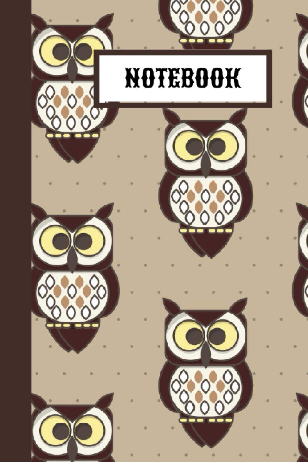 Notebook: Owl Cute Brown Notebook Blank Lined Journal