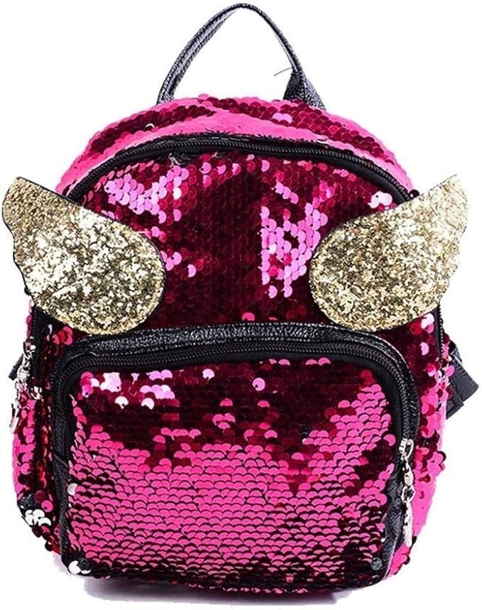 HZC Cute Women Backpack, Shoulder Bag Teen Glitter Sparkly Back Pack Sequin School