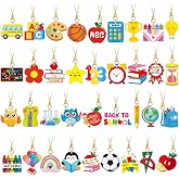 DTOFOOT 36Pcs Double Side Back to School Ornaments,Acrylic Classroom Charms | Schools Theme Hanging Pendants for Classroom Backpack Decor, Teacher Appreciation Gift, First Day of School Party Favors