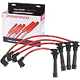 JDMSPEED New Red Ignition Spark Plug Wires Set Replacement for Mazda Miata MX-5 1.6L 1.8L Engines 1990-2000 10.2mm Replaces B61P18140A, B61P18140B, B61P18140C, BPE818140A