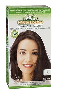 Corpore Sano Permanent Hair Colour-Does Not Contain: PPD, AMMONIA, RESORCINOL, PARABENS.Same as Naturvital (~ 4 Chestnut)