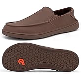 Pulltop Barefoot Wide Toe Box Shoes for Men - Minimalist Barefoot Dress Shoes Sneakers Zero Drop Slip on Walking Non Slip Shoes for Men