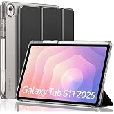MoKo for Samsung Galaxy Tab S11 Case 2025 11 Inch 5G, Black | S Pen Holder, Slim Light Trifold, Hard PC Translucent Back Shell, Auto Wake/Sleep, For Samsung Tablet S11 (SM-X730/SM-X736B)