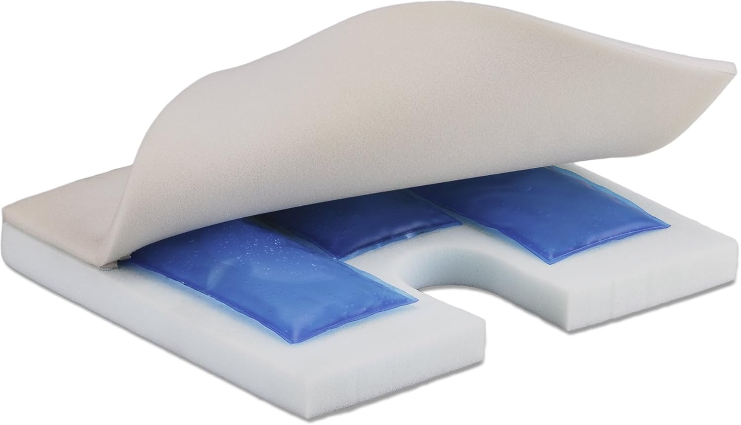 NOVA Coccyx Gel Memory Foam Seat & Wheelchair Cushion in 4 Sizes, Comfortable on The Tailbone Cushion with Removable Water Resistant Cover, 3” Thick Gel Memory Foam Seat Pad with Attachment Straps: Home & Kitchen