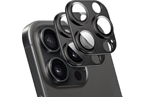T Tersely 2 Pack Camera Lens Protector for iPhone 16 Pro/16 Pro Max, Alloy Metal Camera Cover with Tempered Glass Screen Protector Accessories,Scratch Resistant,Easy to Install - Black