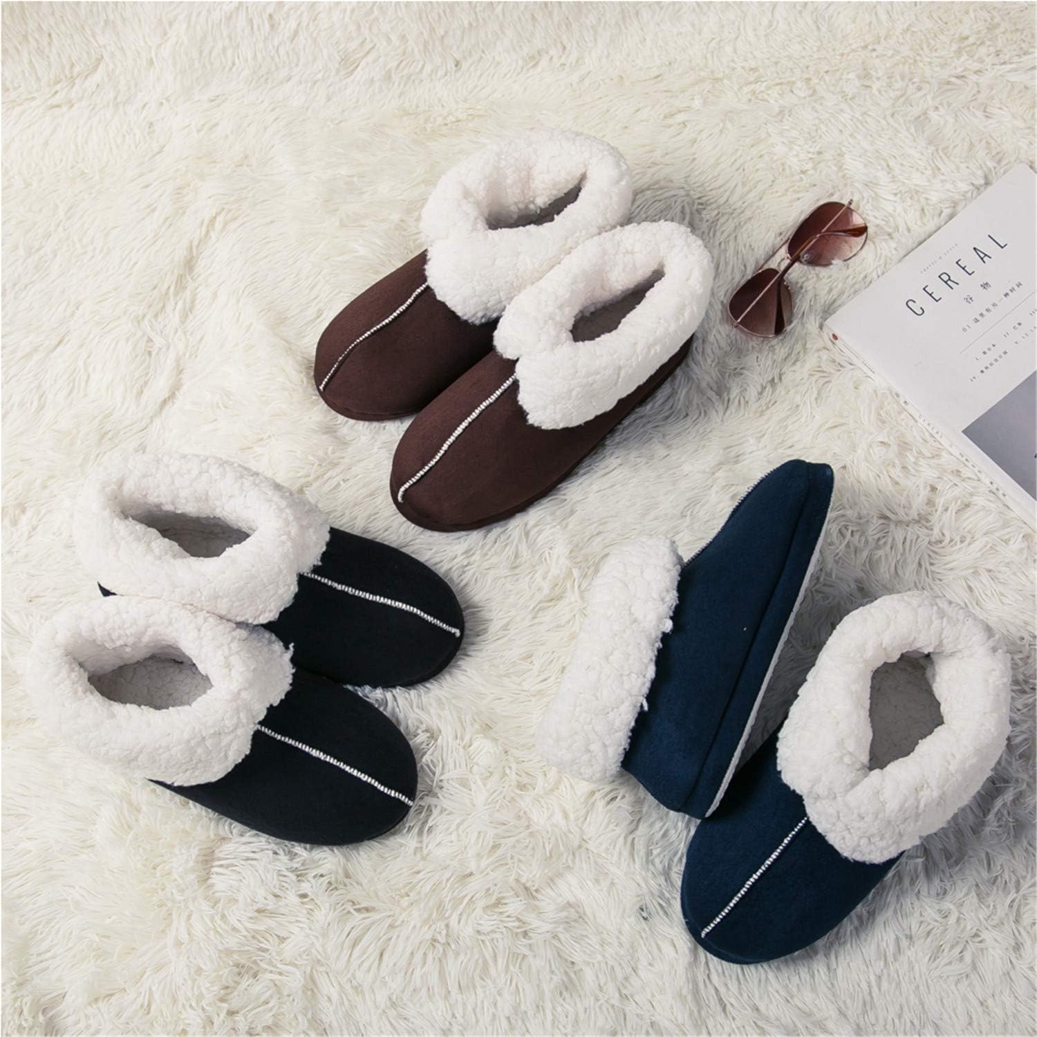 Indoor Slippers Warm Memory Foam Boots Slipper for Men Women JACKSHIBO Men Women Slippers