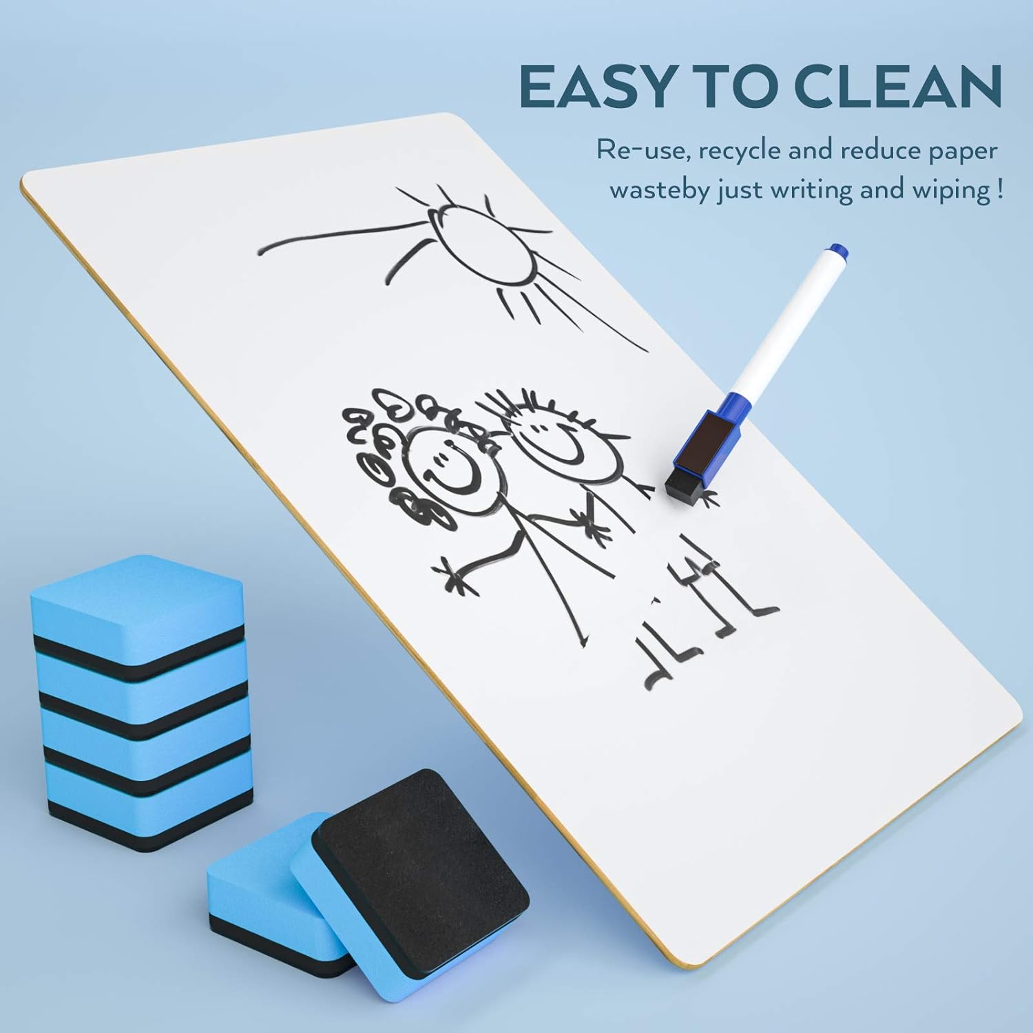 Nicpro 6 Pack Dry Erase Mini Whiteboard A4 - Image 4