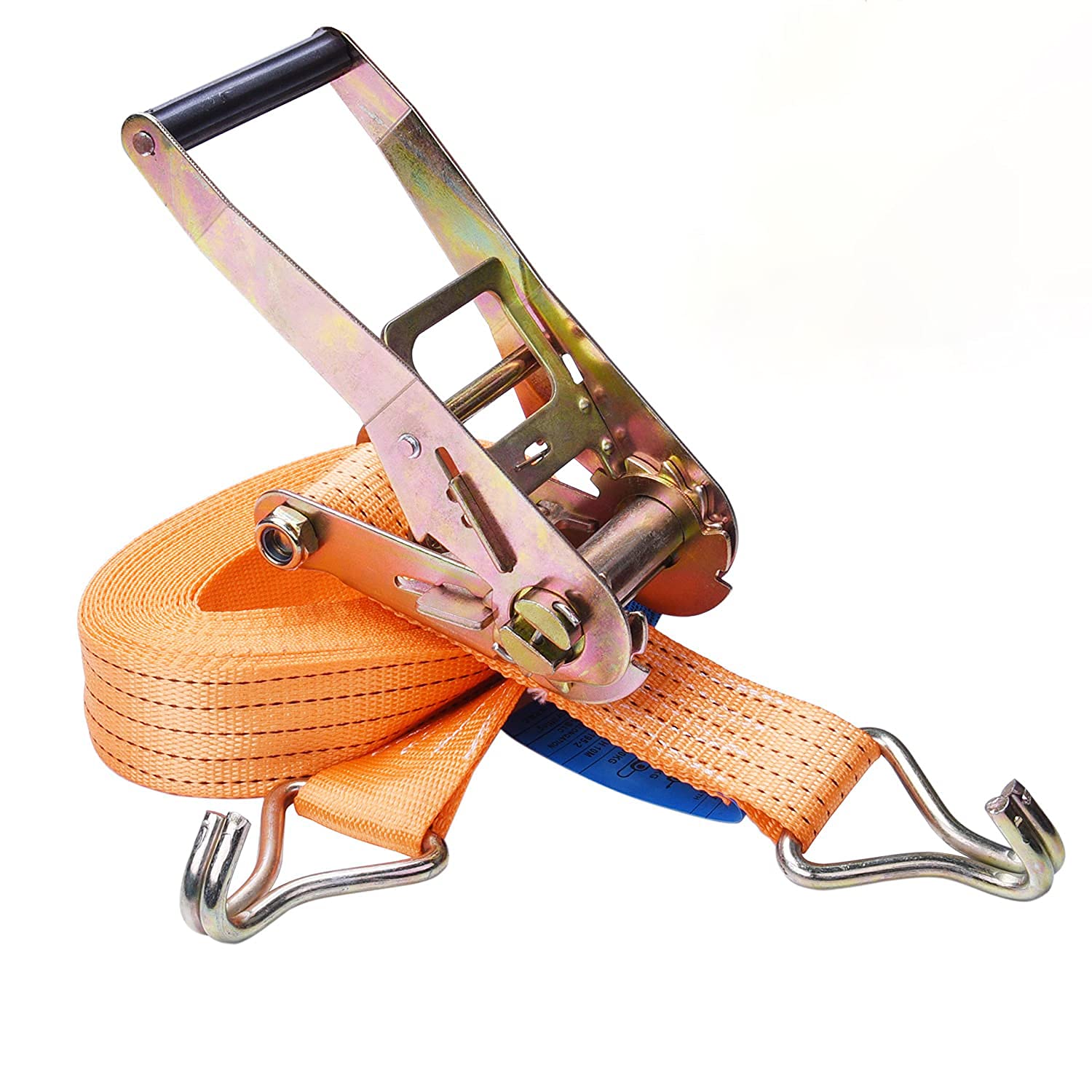 Manduka RX1050 Tie Down Ratchet Straps with J-Hook 32FT נ1.7inch 2000kg Lashing Capacity 4000kg Breaking Strain, Lashing Strap for Lawn Equipment, Moving Appliances, Motorcycle,Orange