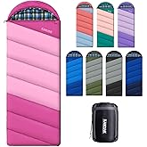 Cotton Flannel Lined Sleeping Bag for Adults Teens Kids, Cold Weather & Warm, 3 Seasons, Lightweight Compact Camping Essentials Equipment, Hiking, Outdoor, Travel