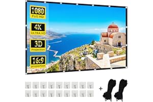 HUANYINGBJB 150 inch Projector Screen,Outside Projection Screen, Washable Portable 16:9 4K HD Rear Front Movie Screen Wrinkle Free for Theater Backyard Movie Night,Cinema School, Churches, Grand Parties