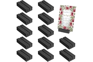 Alrhso 12Pcs Black Wooden Table Number Stands Wood Place Cards Holders Name Card Stand for Wedding Birthday Party Events Exhibition Business Meeting Office Restaurant