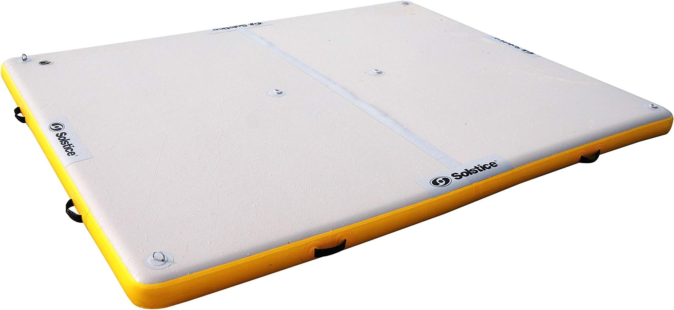 Swim Central 8' Inflatable White and Yellow Private Solstice Drop Stitch Lake Dock