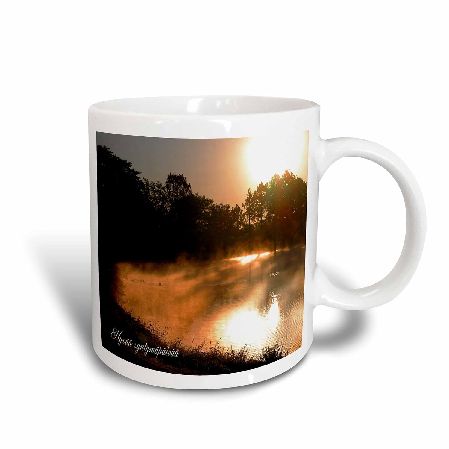 3drose Mug 1golden Morning 11 Oz Hyvaa Syntymapaivaa Happy Birthday In Finnish Ceramic Mug Multicolor