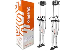 SurPro Double-Sided Drywall Stilts, Aluminum Base, 26” - 40” Height, QuadLock Contractor-Grade Stilts (S2-A-2640) for Drywallers, Painters, Ceiling Work, Stilts Drywall