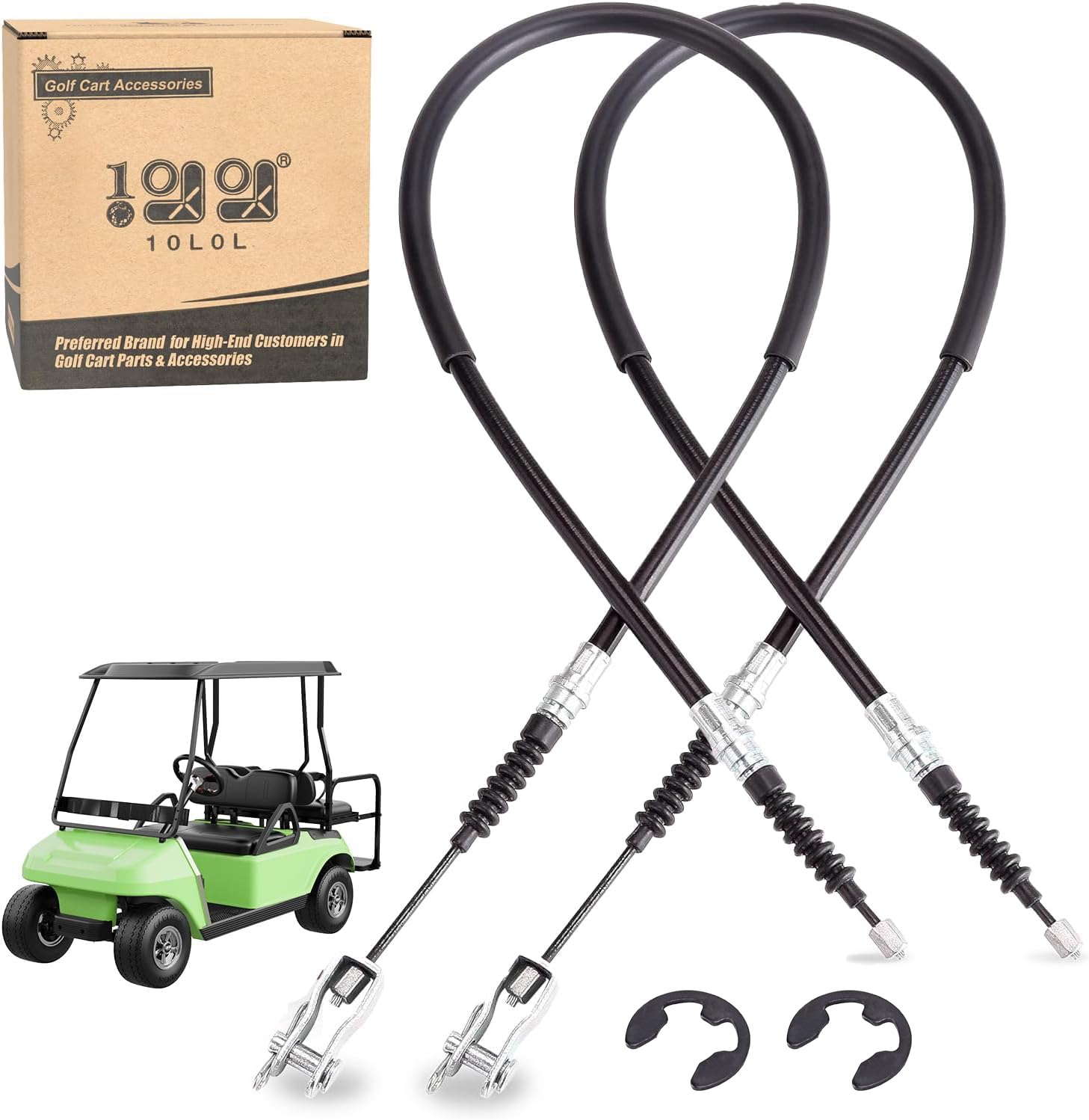 Photo 1 of 10L0L Golf Cart Brake Cable for Club Car DS 2000-up Gas & Electric, 42 Inch Driver and Passenger Side, OEM# 102022101