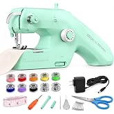Handheld Sewing Machine Double Thread Portable Cordless Mending Tool | Double thread lockstitch, Dual power with batteries or adapter, Lightweight at 1.3 lbs, Built-in auto bobbin winding