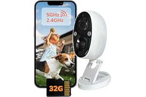 Sensforge 2.5K Indoor Outdoor Battery Camera with Smart AI Detection, Spotlight & Color Night Vision, Magnetic Mount, Dual-Band WiFi (2.4/5GHz), 32GB SD Card, Waterproof, No Monthly Fees