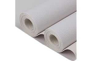 Butarfe Upholstery Vinyl 2 Yards 54" x 72" Faux Leather Sheet 1.0mm Thick White Pleather Soft PU Leather Lichee Pattern Upholstery Fabric Synthetic Material for Sofa Bags Chairs Car Seats DIY Crafts
