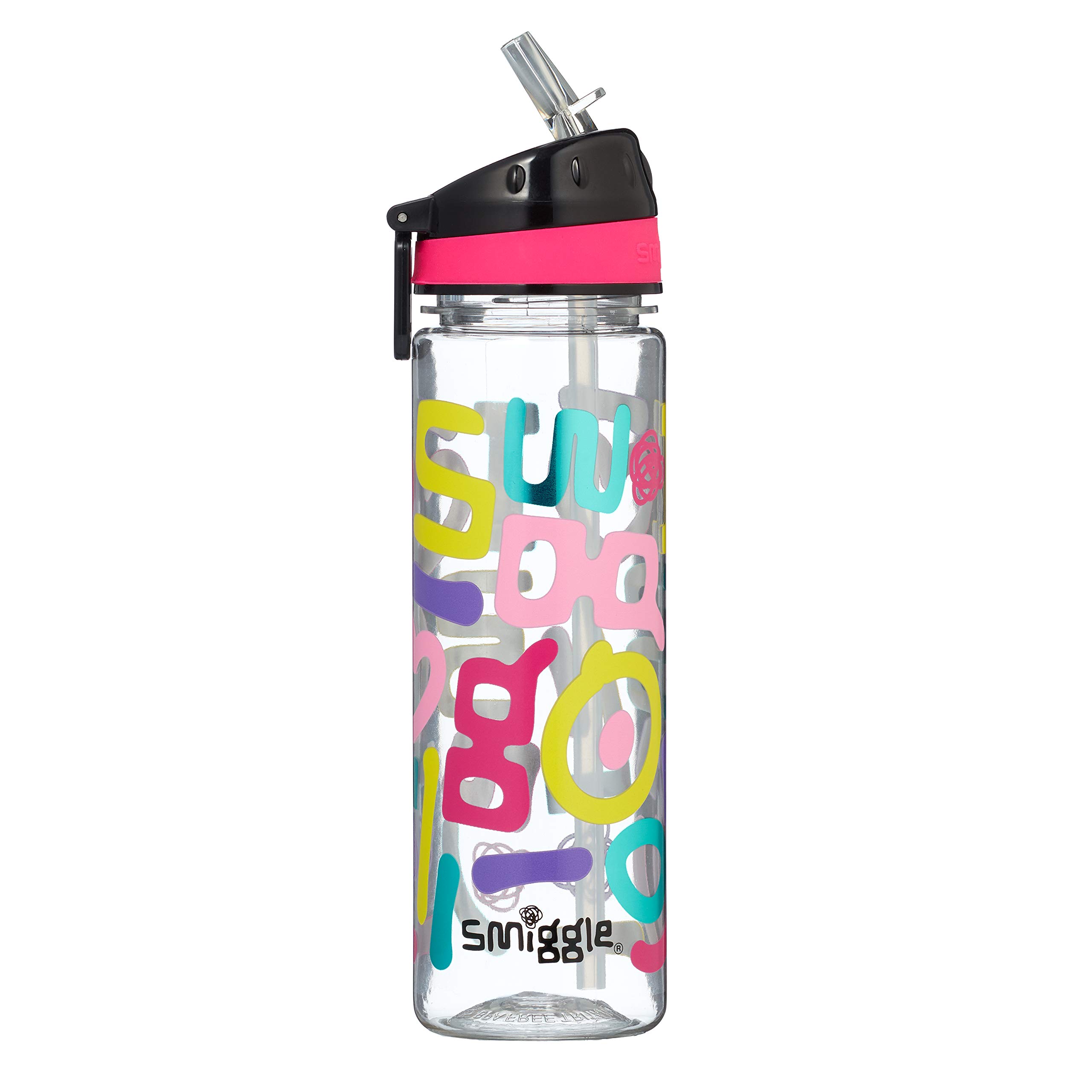 Smiggle Smiggler Kids Water Drink Bottle for Boys & Girls with Flip Top Spout and 650ml Capacity | Rainbow