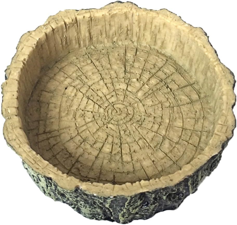 Sopear Resina Vivid simulazione Stump Forma rettile Tartaruga Acqua Dispenser Dish Feeder ciotola