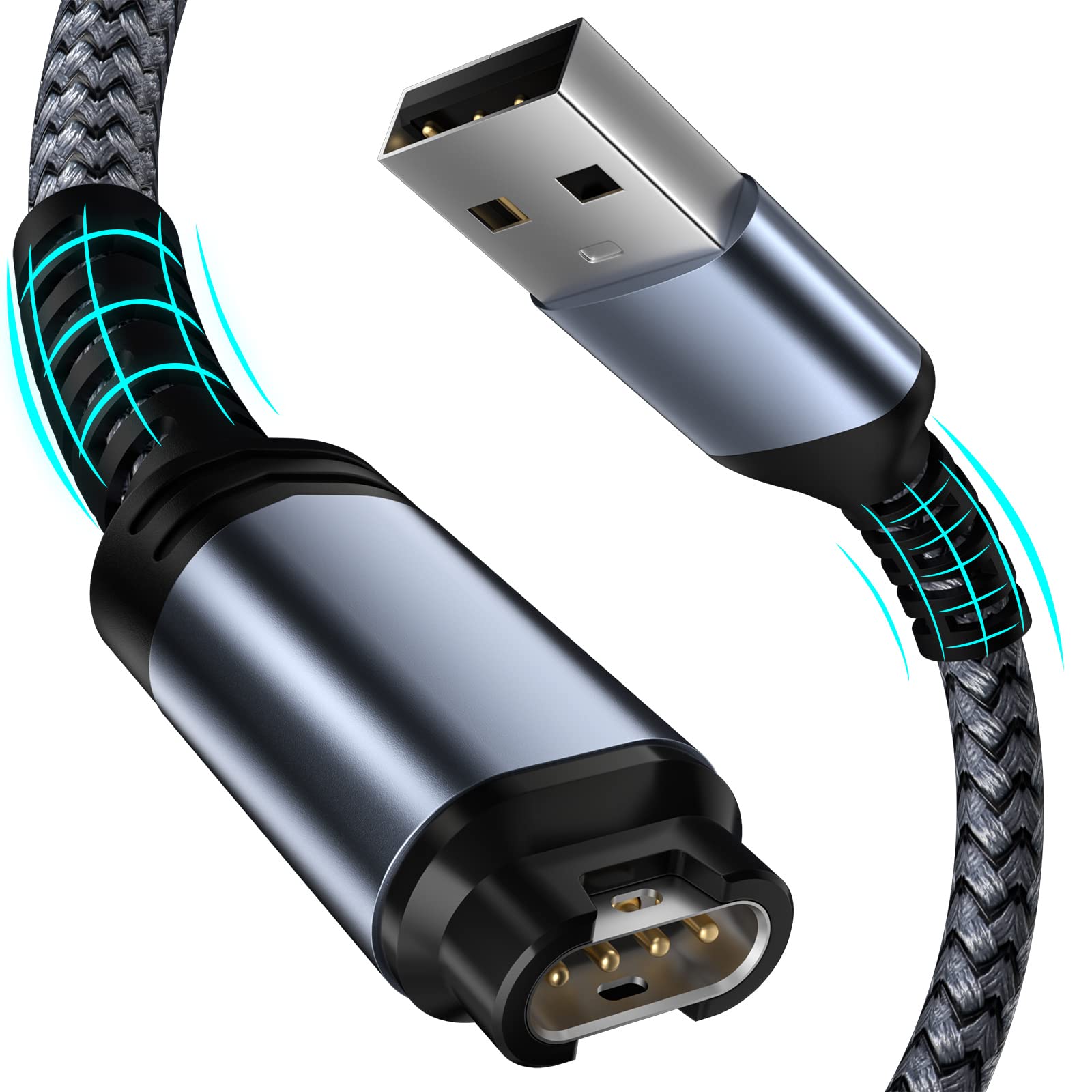 iMangoo Charger Cable for Garmin Fenix 7 7S 7X 6 6S 6X Pro Sapphire,1.2m Nylon Watch Charging Cable for Garmin Forerunner 935 945 45 45S 245,Approach S70 S40 S60 X10,Quatix 5 Sapphire,Vivoactive 3 4