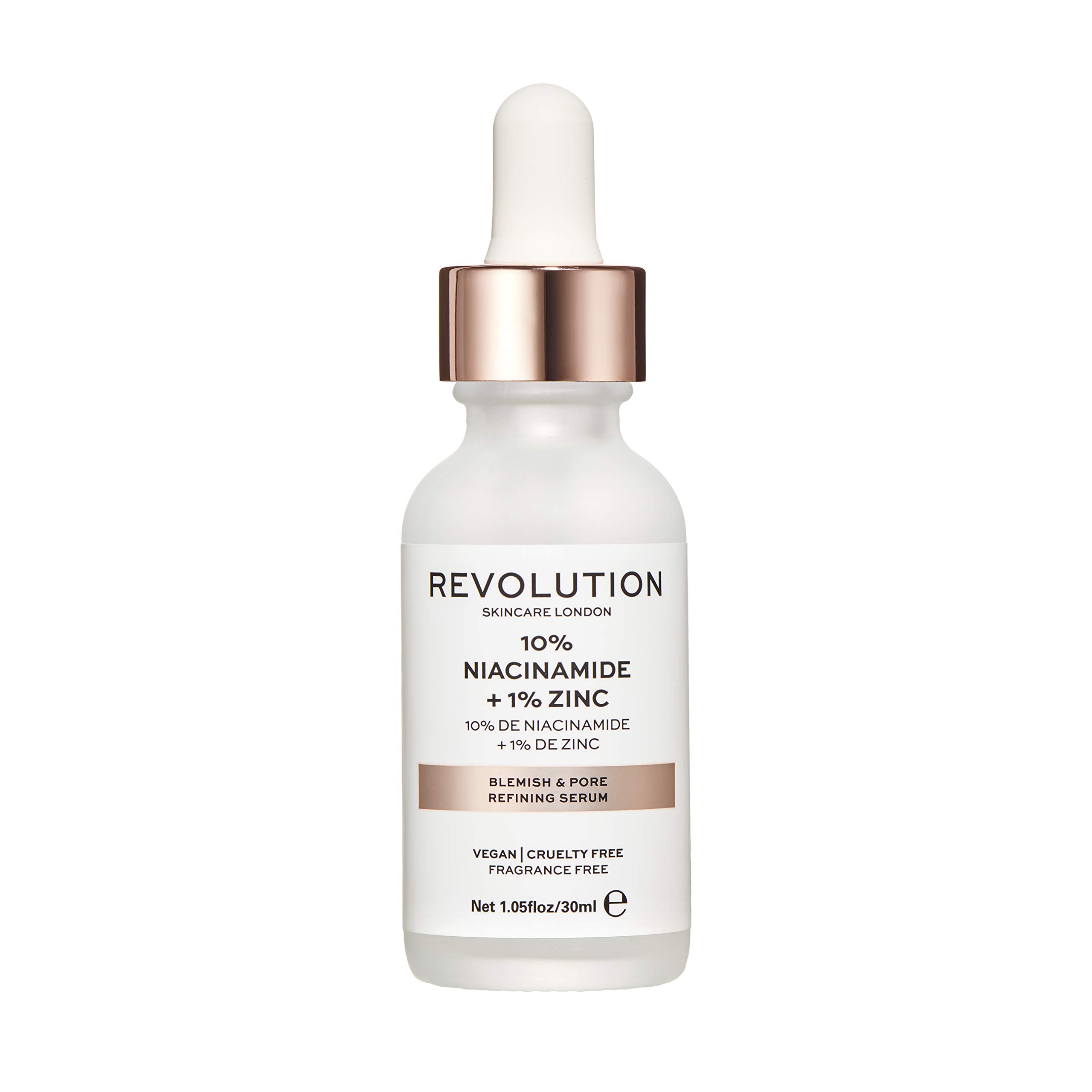 Revolution Skincare London, 10% Niacinamide + 1% Zinc Serum, Tackles Blemishes, Minimises Pore Appearance, Face Serum, 30 ml