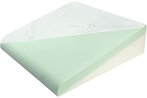 WAJ Wedge Pillow with Memory Foam Top 7 Inch Foam Wedge Pillow for After Surgery Acid Reflux Snoring Gerd Heartburn,Elevated Leg Rest Pillow for Circulation, Swelling,Kneef,Washable Cover