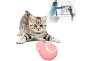 ARIMILK Interactive Cat Toys，USB Rechargeable Automatic Cat Toys，Cat Balls Automatic Moving Rolling Cat Toys for Indoor Cats Kitten，Smart Ball Cat Toys Gift for Your Kitty (Pink)