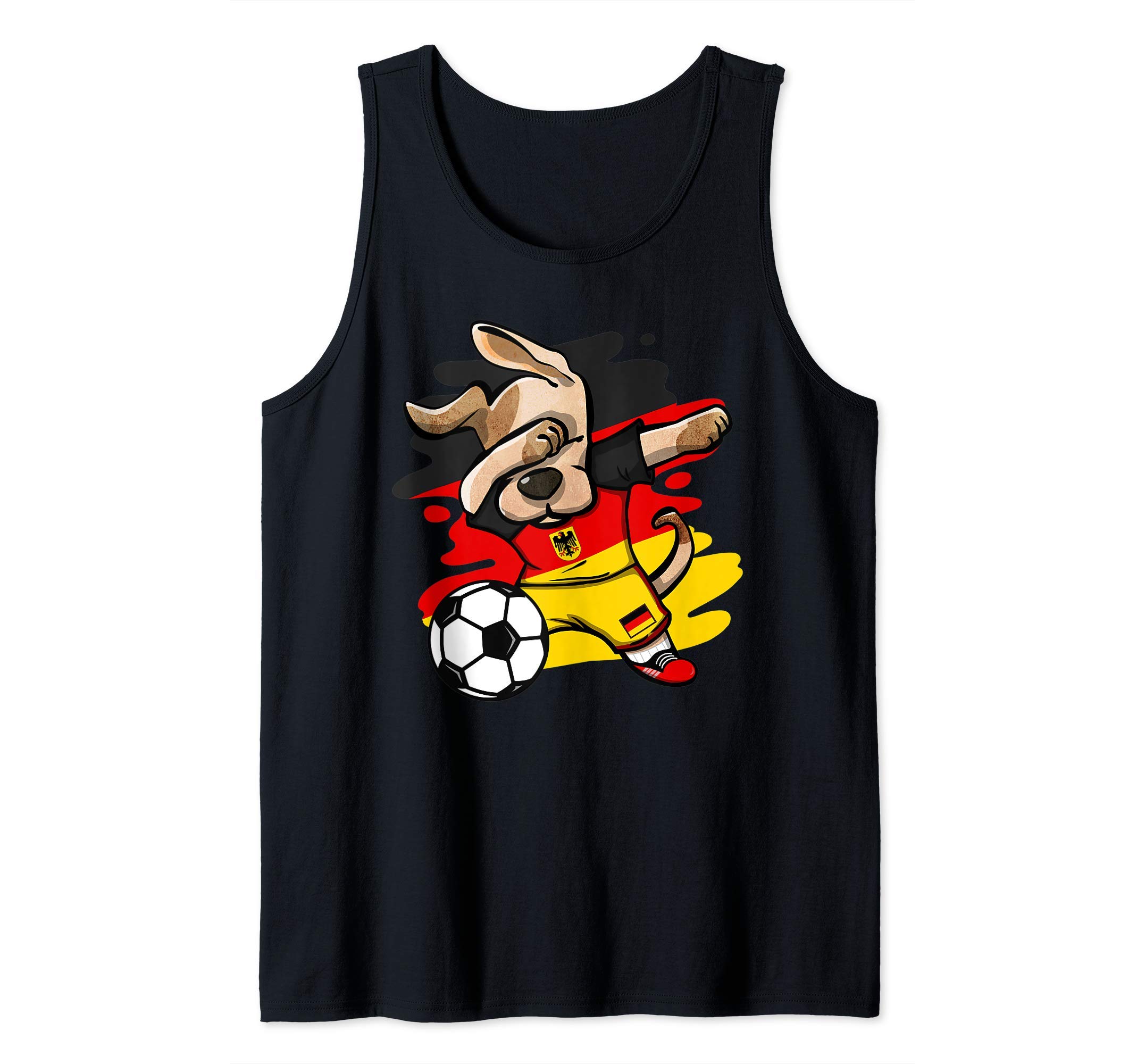 Dabbing Dog Germany Soccer Fans Jersey German Flag Football Tank Top
