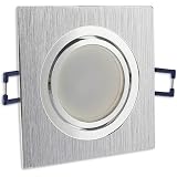 6x LED Einbaustrahler Set – Eckig, Schwarz, 6,5W, Warmweiß, Dimmbar, 30mm Tiefe, Schwenkbar