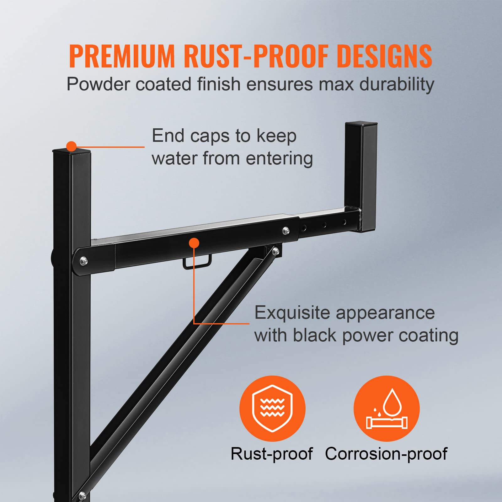 VEVOR Ladder Rack For Pickup Load 113 Kg, Extendable Steel Luggage Rack ...