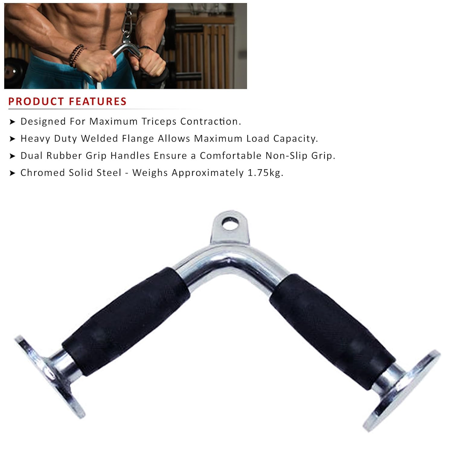 Sporteq Pro Triceps Pull Down Bar Attachment Amazon.co.uk Sports