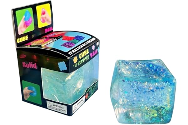 Nee doh Nice Cube Squishy Stress Cube for Adults,Squishy Slow Rising Fidget Cube Sensory for Anxiety Stress Relief High Density Ice Squeeze Ball Cubes