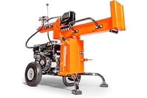 SuperHandy Portable 25 Ton Gas Log Splitter with 7HP Engine, Bucher Gear Pump, and Horizontal/Vertical Half Beam Steel Wedge 