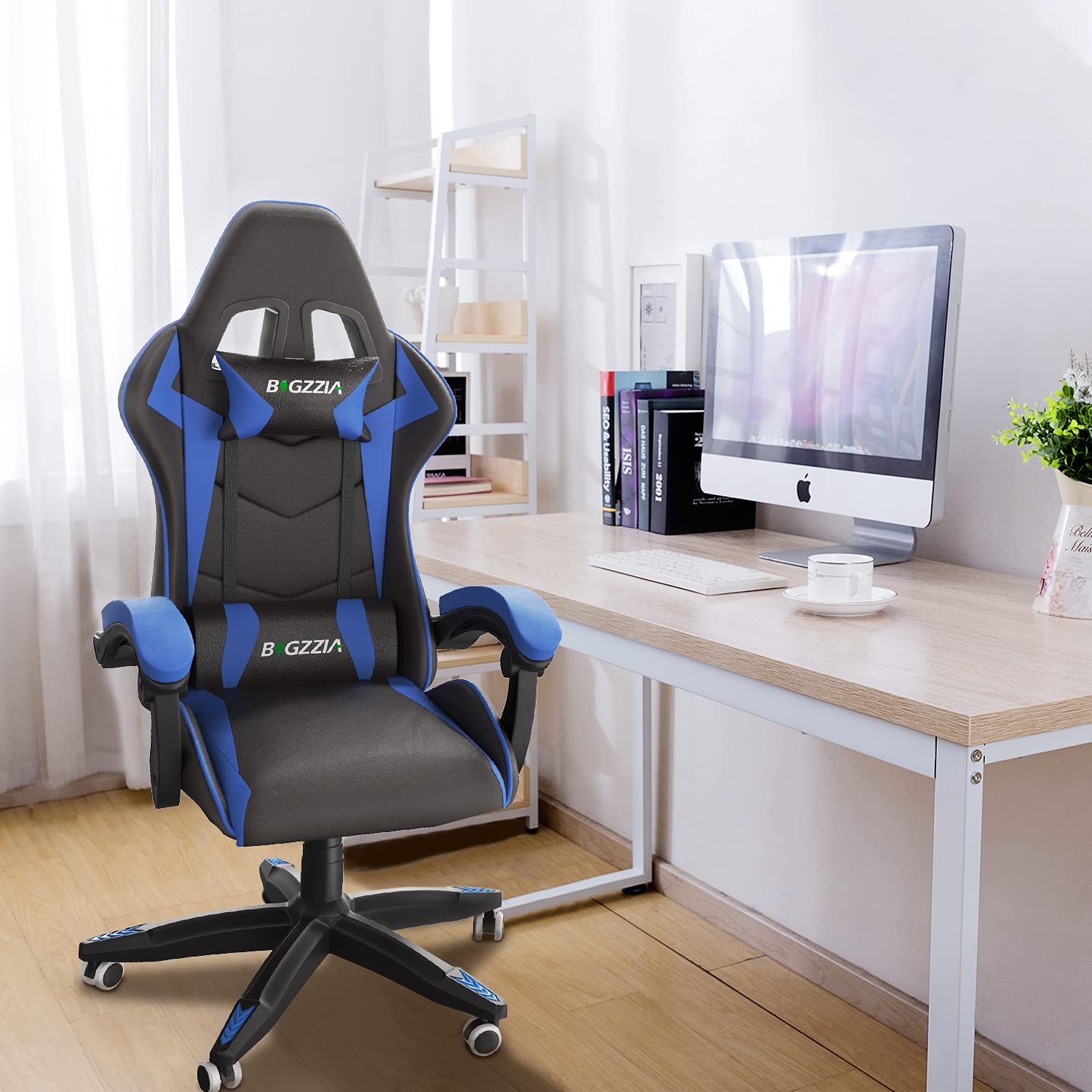 Bigzzia Gaming Chair Uk 2026 - Steel Frame Construction And Pu Leather Detail Showing Build Quality
