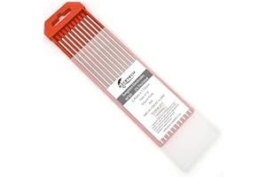 NICETECH TIG Welding Tungsten Electrodes 2% Thoriated 3/32" x 7" (Red, WT20/EWTh-2) 10-Pack