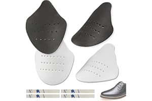 JREEPEE Shoe Crease Protectors for Sneakers, 2 Pairs Crease Guards for Air Force 1 | Shoe Shields to Prevent Creases, No Crease Inserts for Men Women (Black/White)