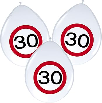 8 Ballons Anniversaire 30 Ans Avec Panneau De Signalisation De Design Decoration Kit De Balloons Ballon Decoration Anniversaire 30 Ans Amazon Fr Jeux Et Jouets