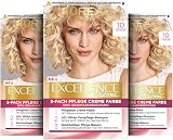 L'Oreal Paris Excellence Cream 10 Light Blonde Hair Colour Set 3 x 268 g