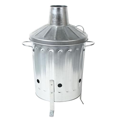 Mini Garden Incinerator Small Fire Bin Galvanised 15 Litre Burning Wood