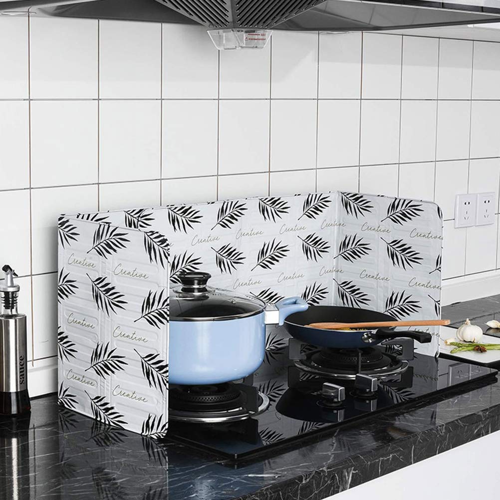 Ghzste Splash Guard Foldable Home Kitchen Stove Plate Prevent Oil Splashing, Cooking Baffle Kitchen Tool